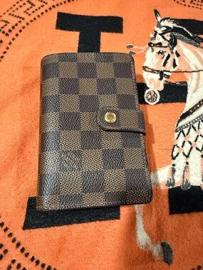Checkerboard Brown Louis Vuitton Leather Snap Wallet